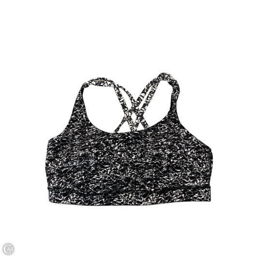 Athletic Bra By Lululemon In Black & White, Size: L