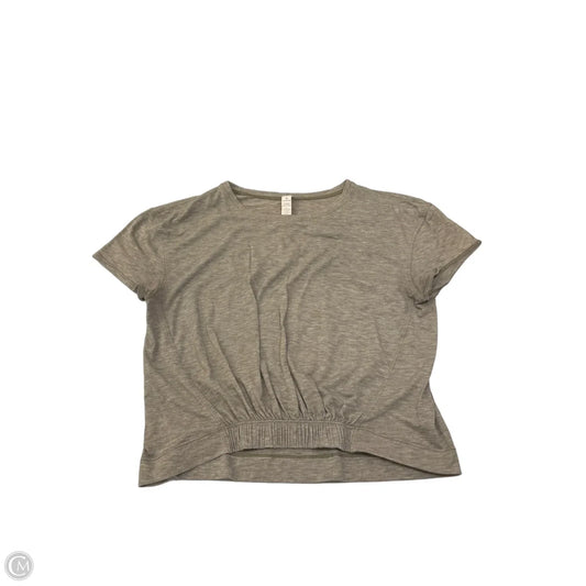 Athletic Top Short Sleeve By Lululemon In Grey, Size: Xs