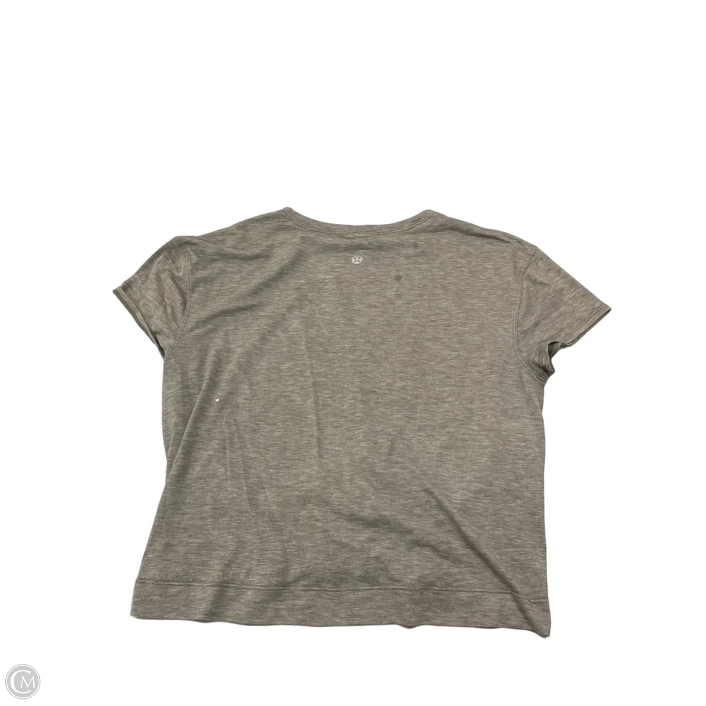 Athletic Top Short Sleeve By Lululemon In Grey, Size: Xs