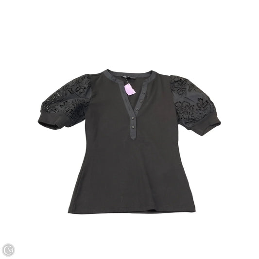 Top Short Sleeve By White House Black Market In Black, Size: S