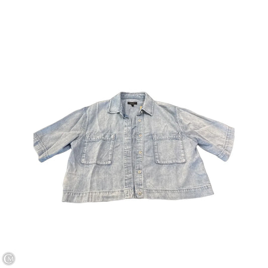 Top Short Sleeve By Rag And Bone In Blue Denim, Size: M