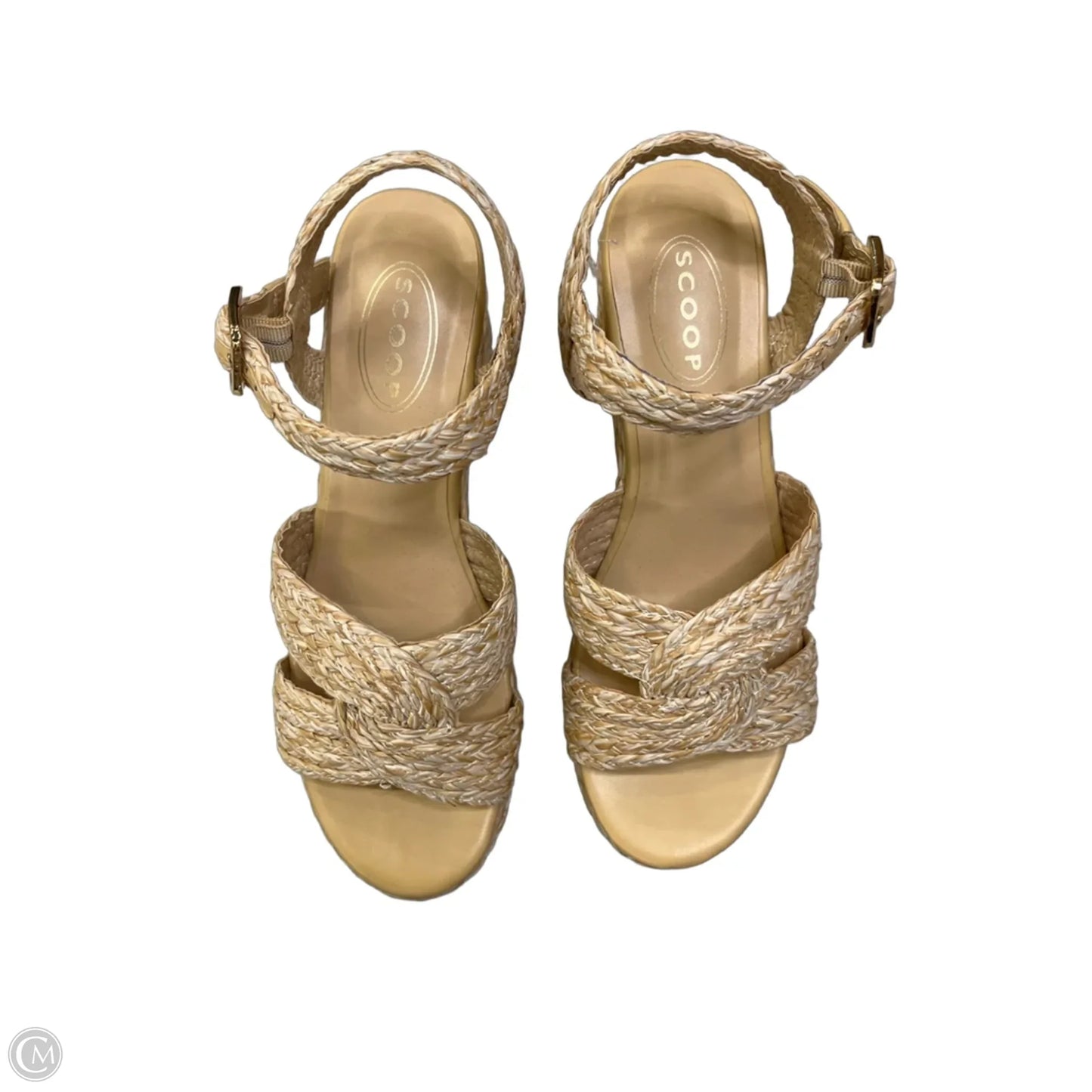 Sandals Heels Block By Scoop In Tan, Size: 7.5