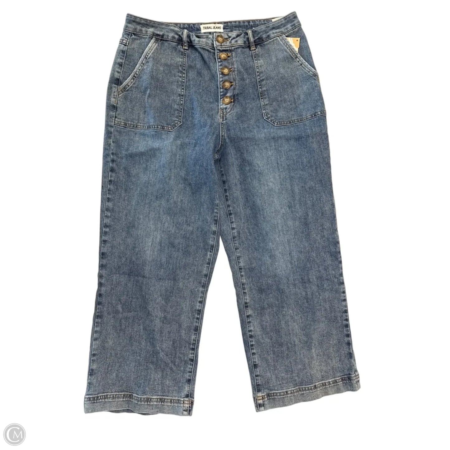 Jeans Wide Leg By Tribal In Blue Denim, Size: 14