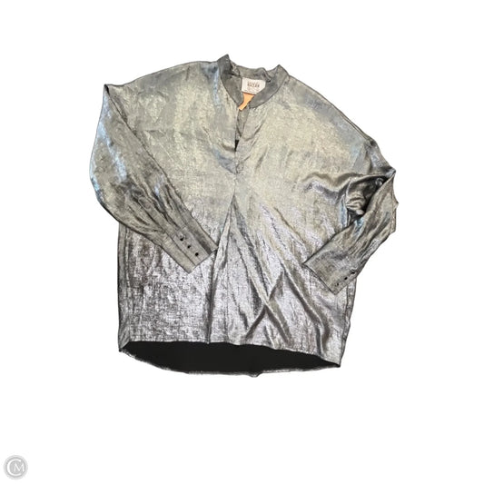 Blouse Long Sleeve By Clothes Mentor In Silver, Size: L