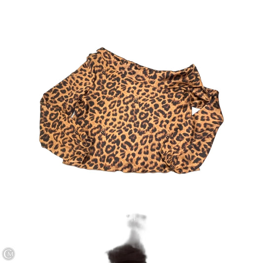 Blouse Long Sleeve By Express In Leopard Print, Size: M