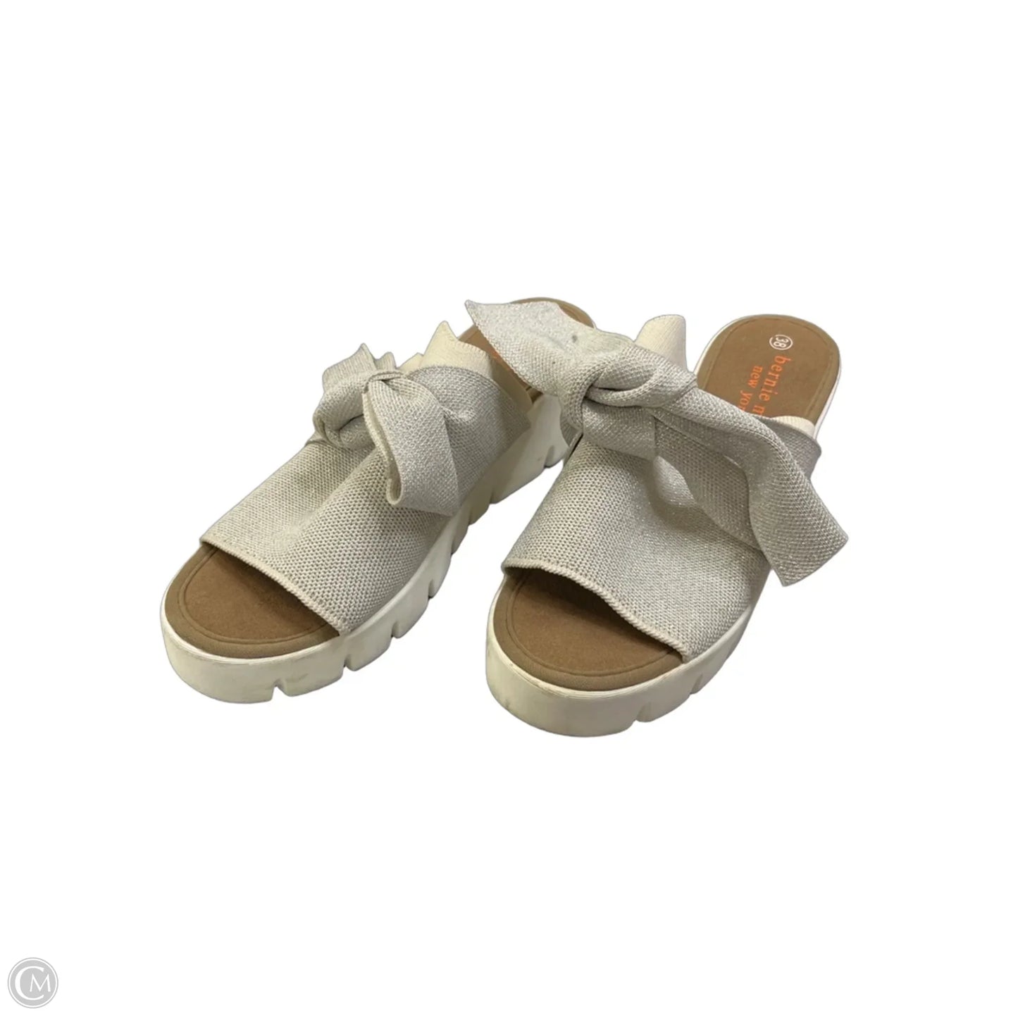 Sandals Heels Wedge By Bernie Mev In Silver, Size: 8