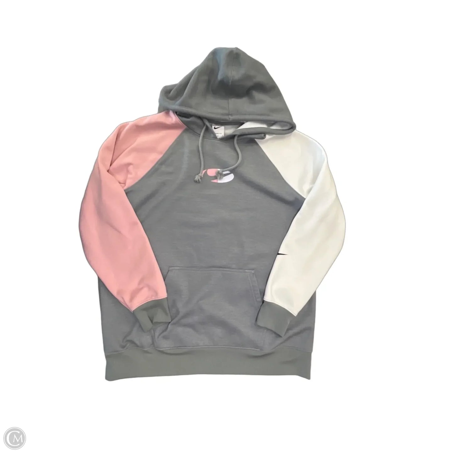 Athletic Sweatshirt Hoodie By Nike Apparel In Grey, Size: M