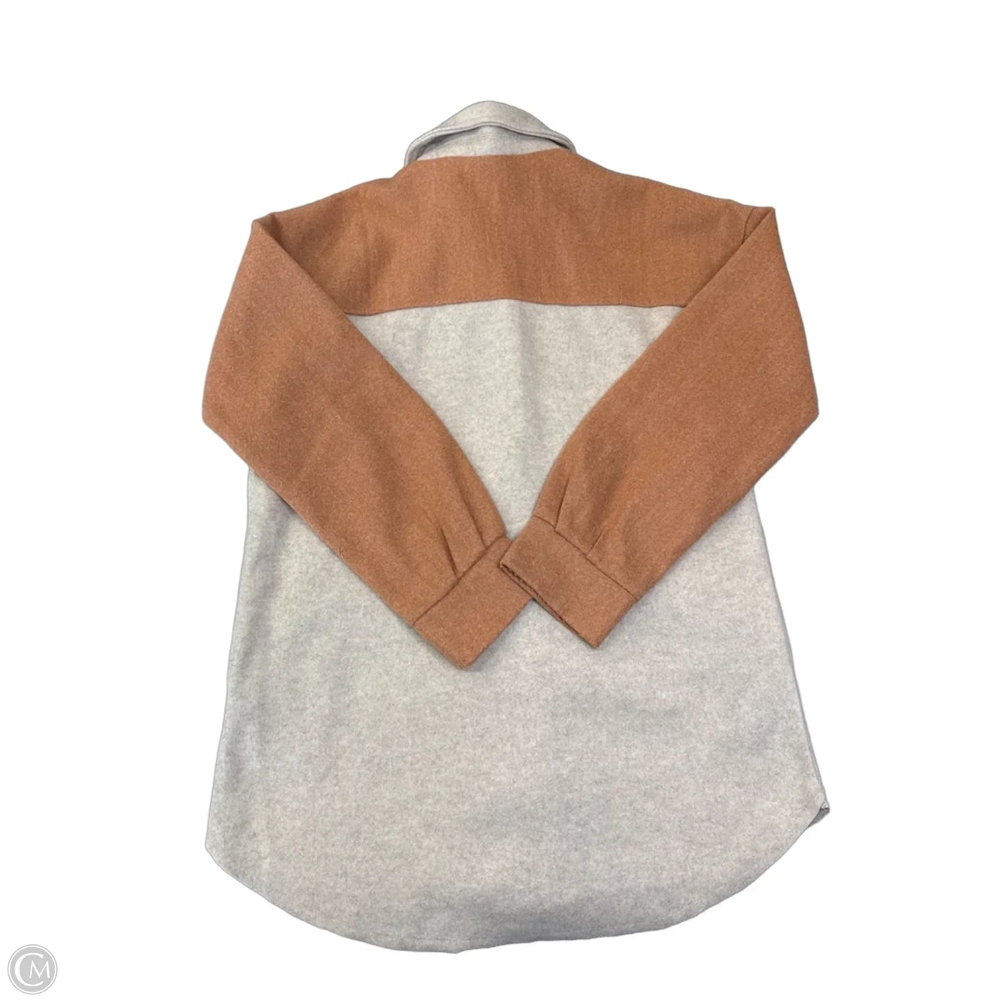 Jacket Shirt By Hem & Thread In Tan, Size: M