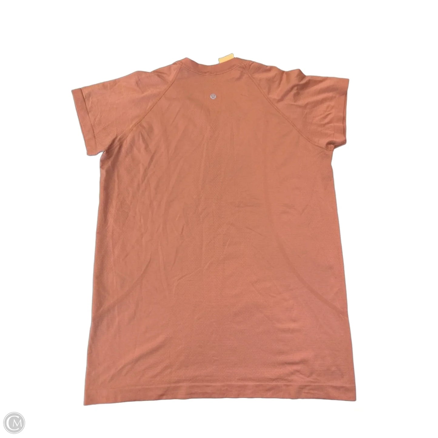 Athletic Top Short Sleeve By Lululemon In Orange, Size: L