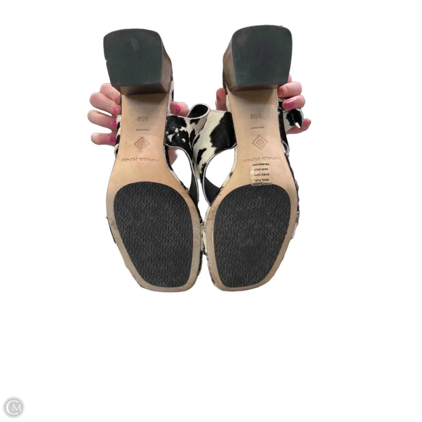 Sandals Heels Block By Donald Pliner In Animal Print, Size: 9.5