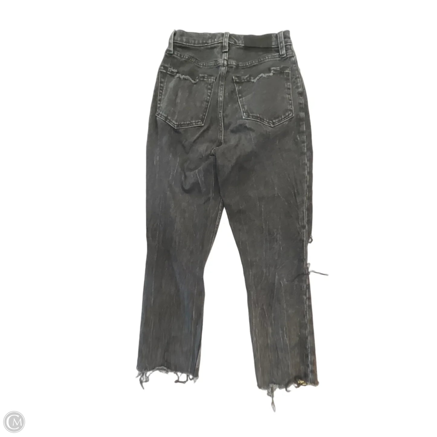 Jeans Straight By Abercrombie And Fitch In Black Denim, Size: 0