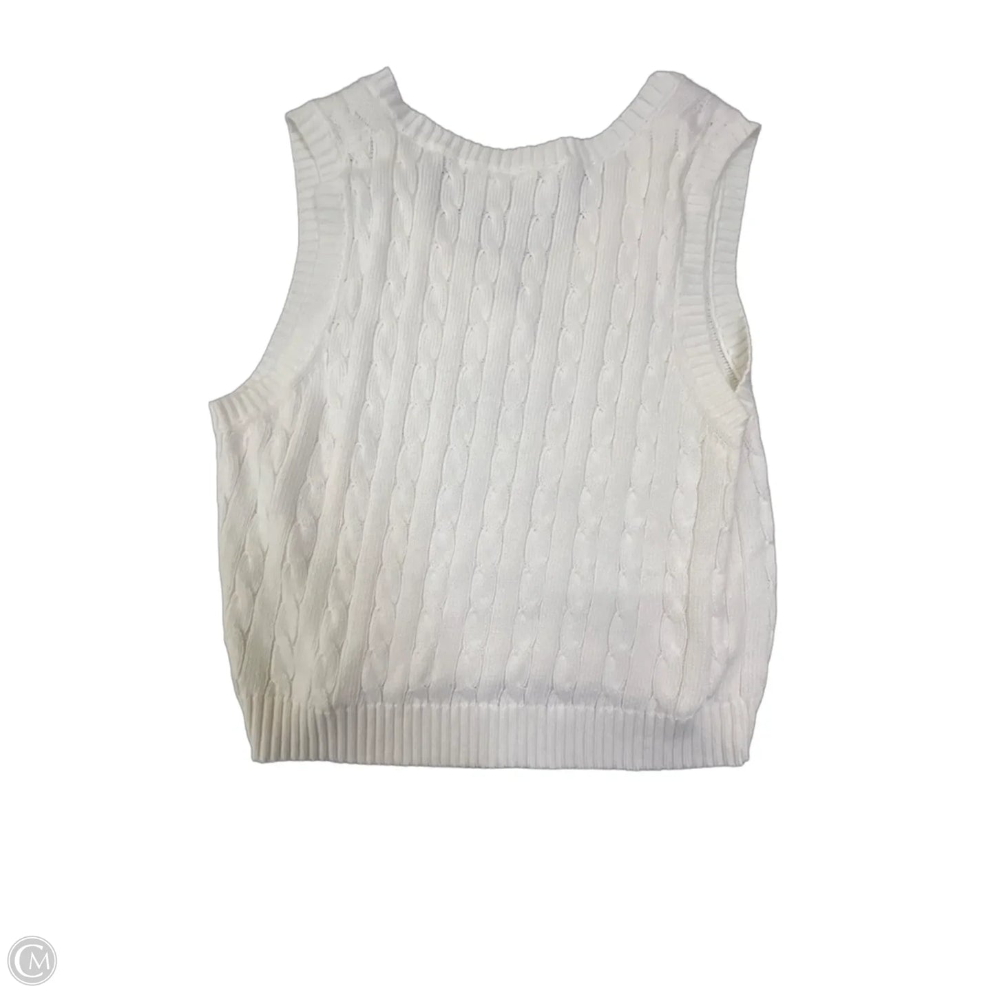 Vest Sweater By Double Zero In White, Size: M