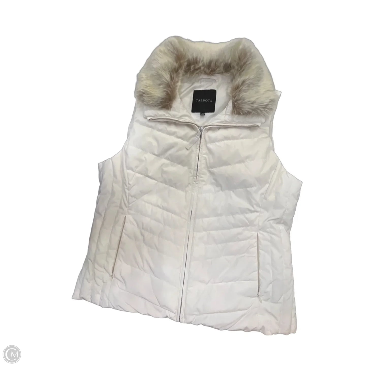 Vest Puffer & Quilted By Talbots In White, Size: Xl
