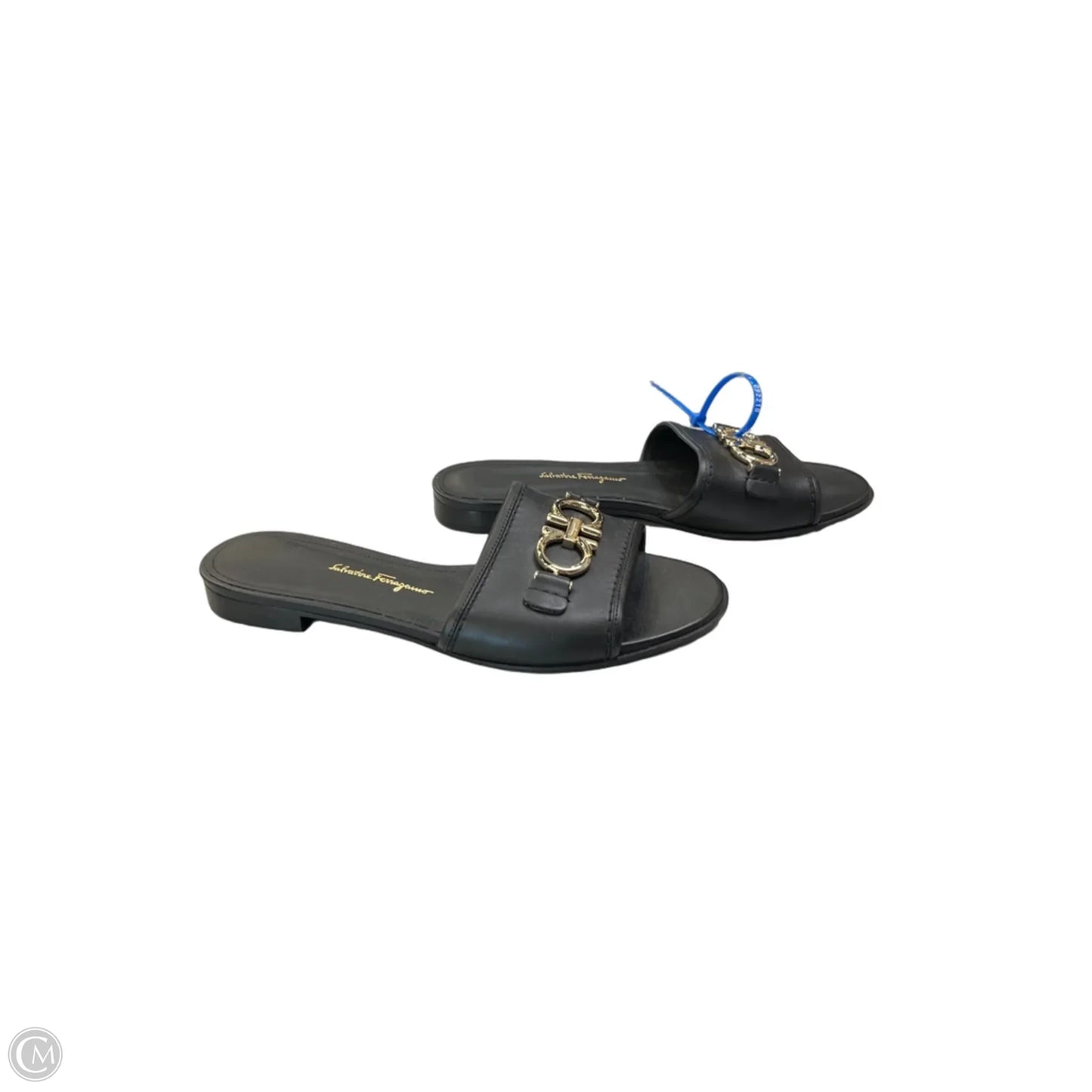 Sandals Luxury Designer By Ferragamo In Black, Size: 7