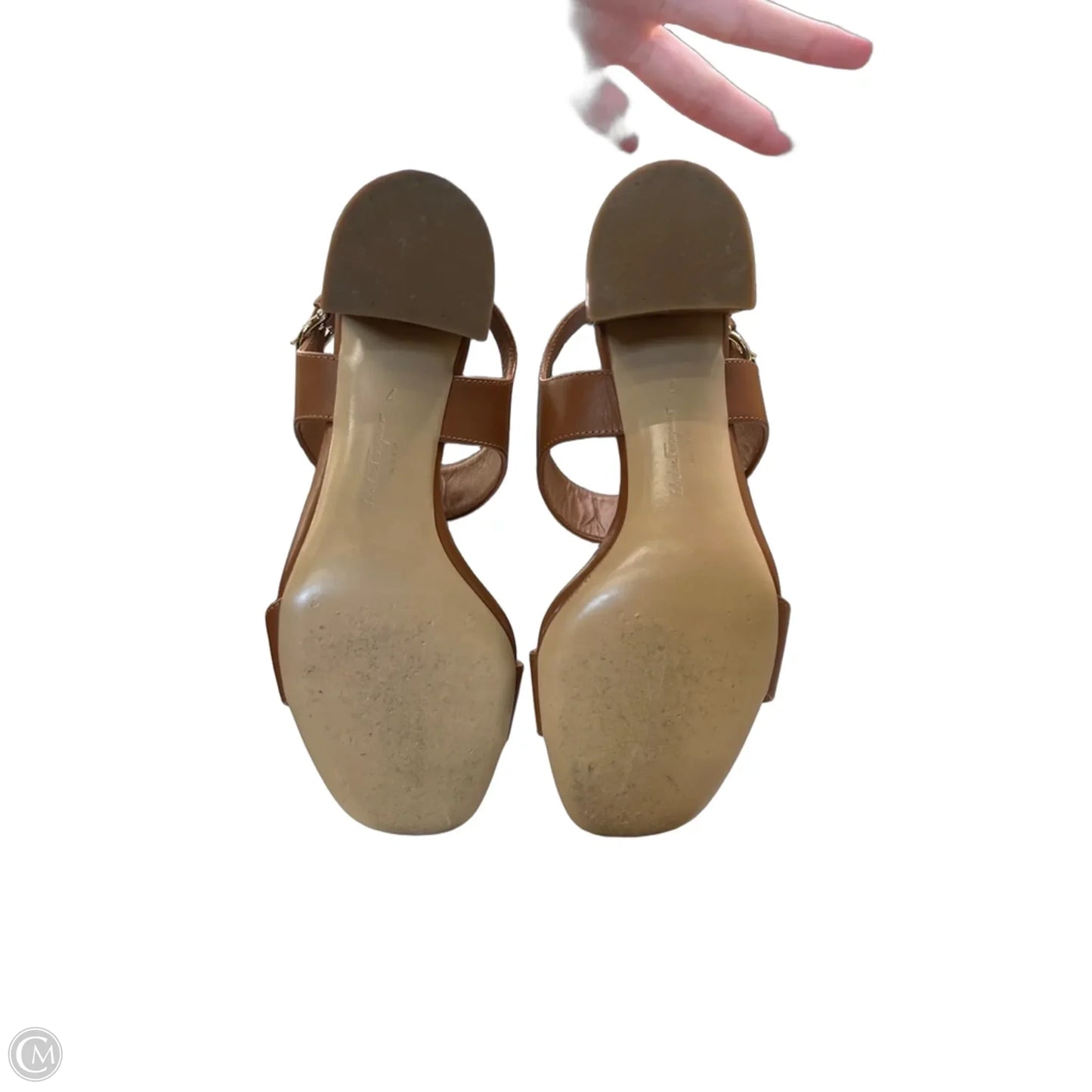 Sandals Luxury Designer By Ferragamo In Brown, Size: 7