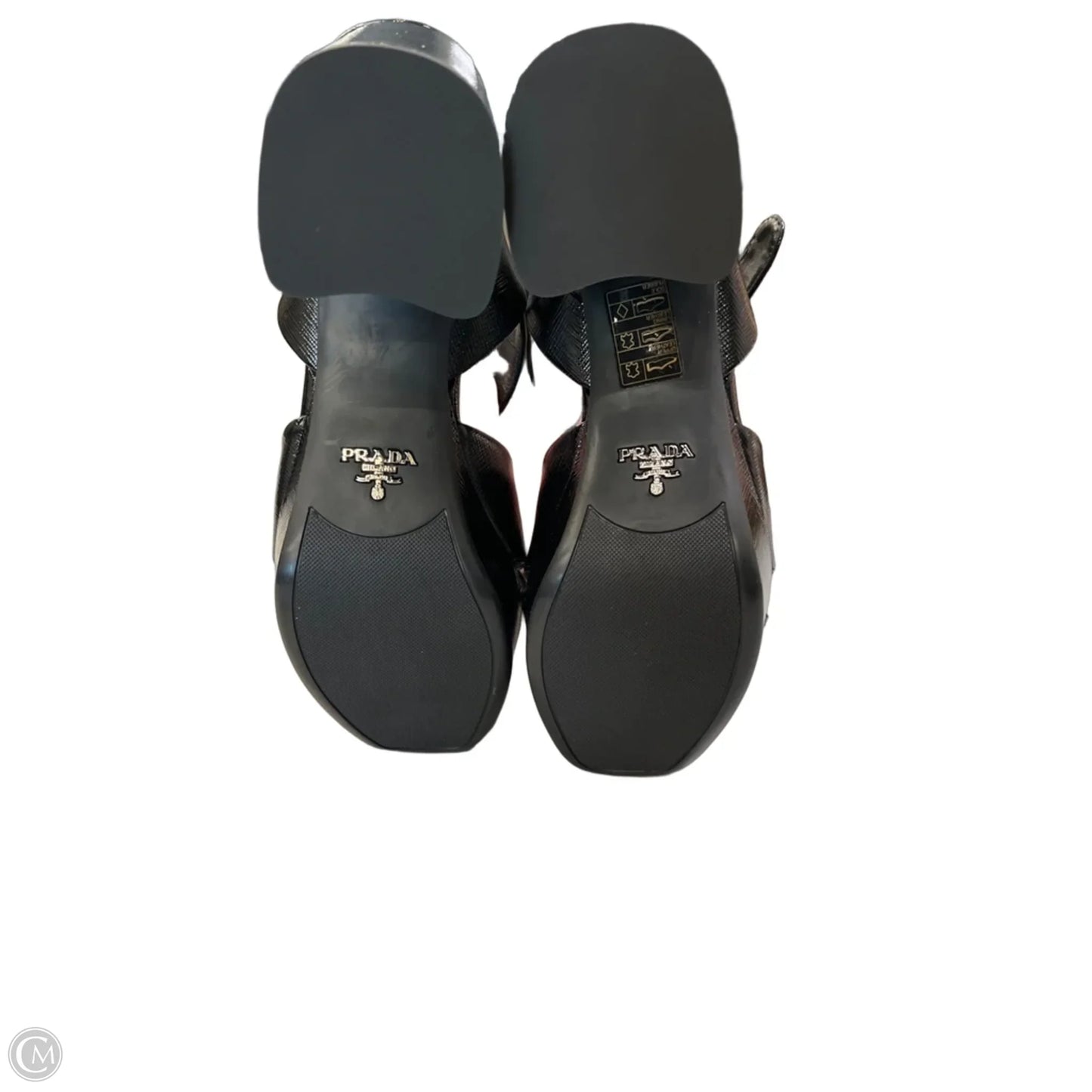 Sandals Luxury Designer By Prada In Black, Size: 7.5