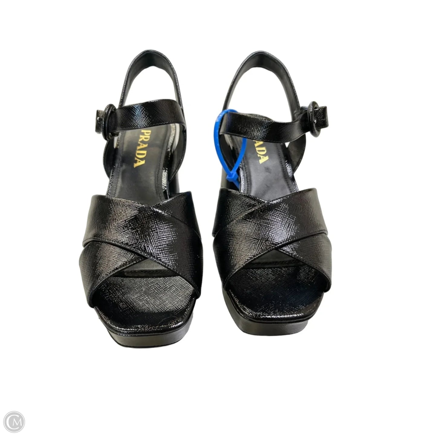 Sandals Luxury Designer By Prada In Black, Size: 7.5