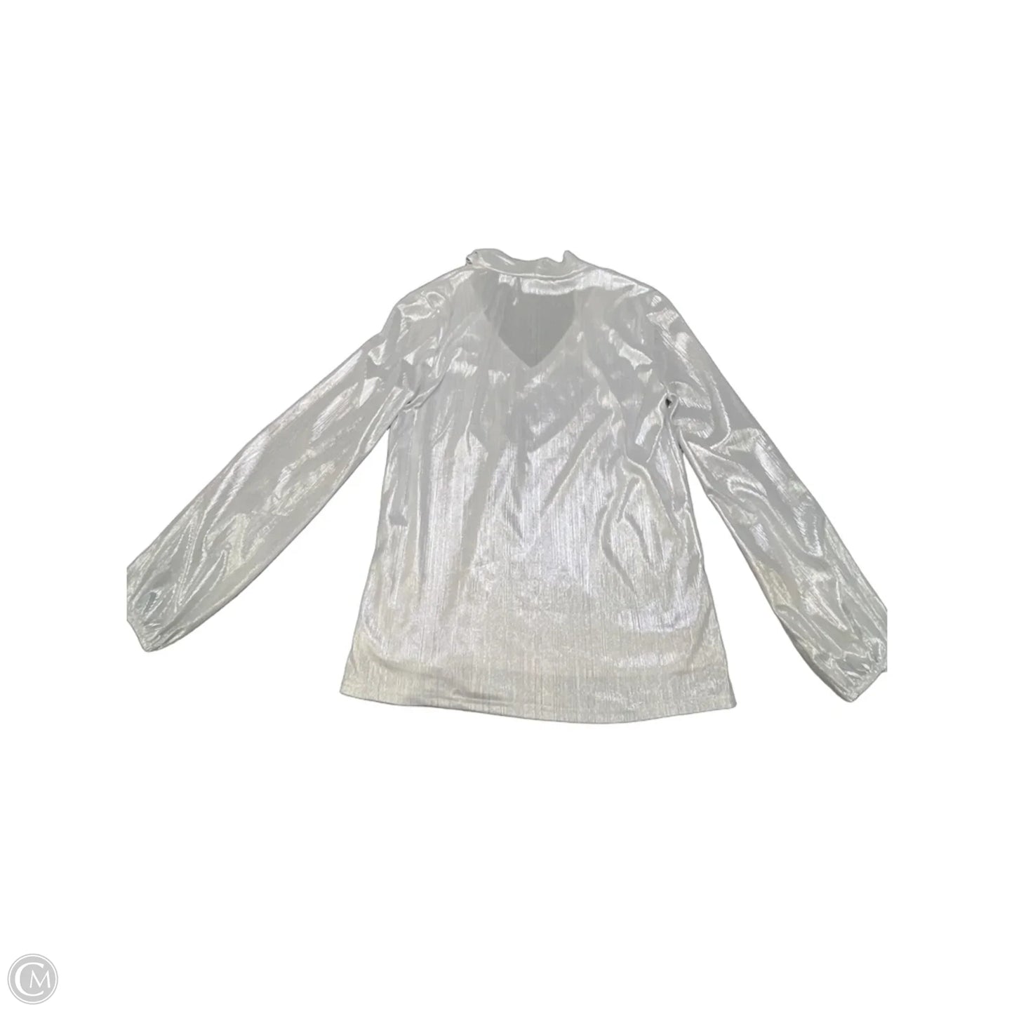 Blouse Long Sleeve By Clothes Mentor In Silver, Size: S