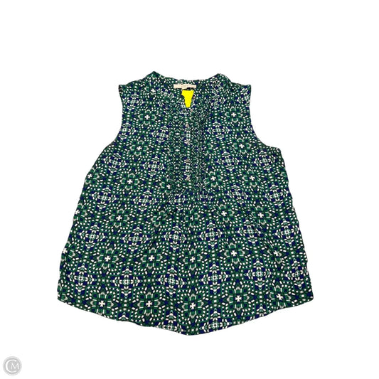 Blouse Sleeveless By Loft In Blue & Green, Size: Xl