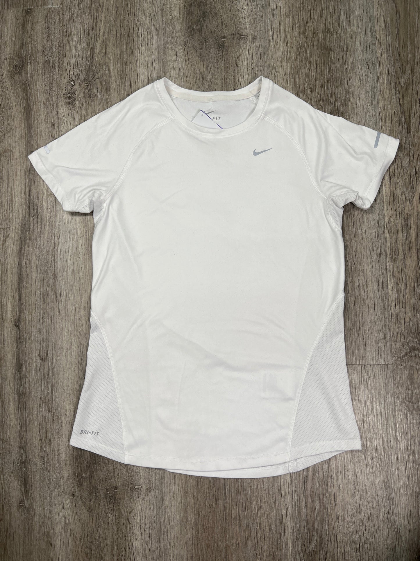 White Athletic Top Short Sleeve Nike Apparel, Size S