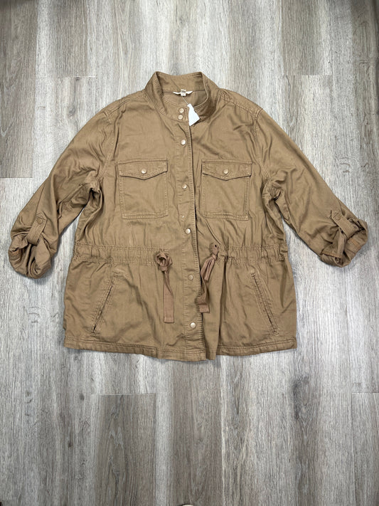 Jacket Moto By Terra & Sky In Brown, Size: 1x