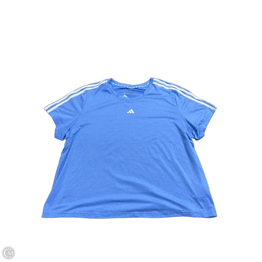 Athletic Top Short Sleeve By Adidas In Blue, Size: 2x