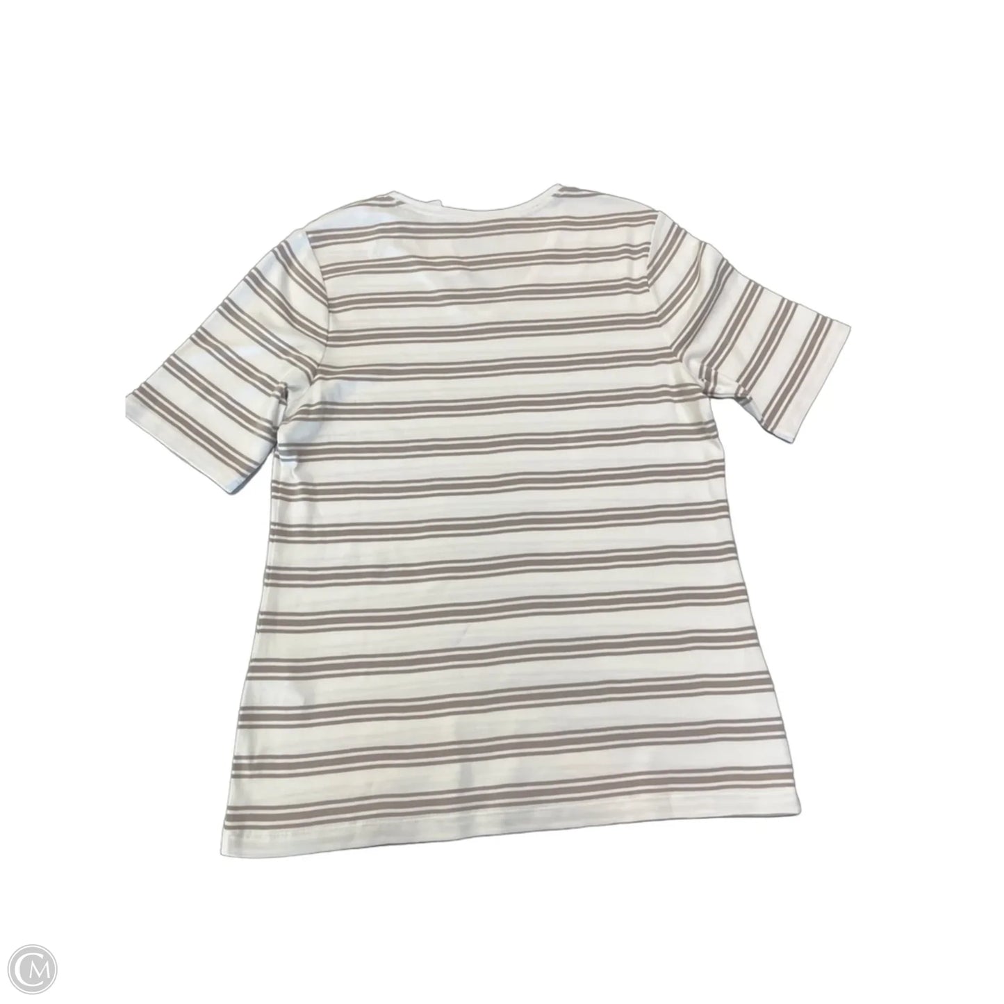 Top Short Sleeve By Chicos In Striped Pattern, Size: L