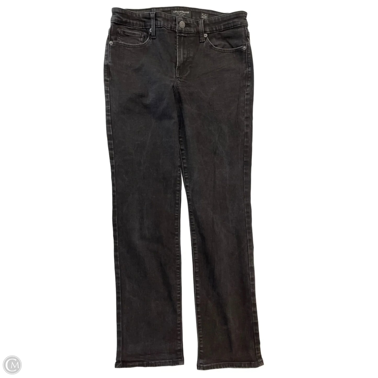 Jeans Straight By Lucky Brand In Black Denim, Size: 8