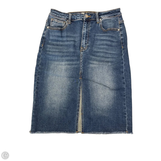 Skirt Midi By Risen In Blue Denim, Size: L