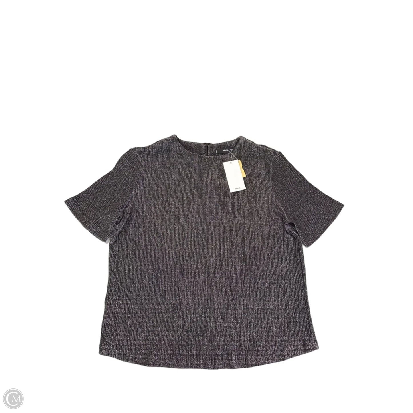 Top Short Sleeve By Mng In Black & Silver, Size: L