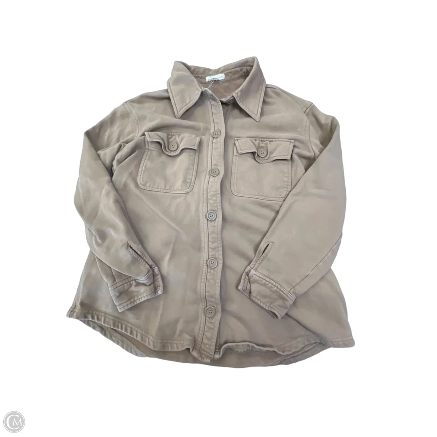 Jacket Shirt By Good American In Brown, Size: Xs