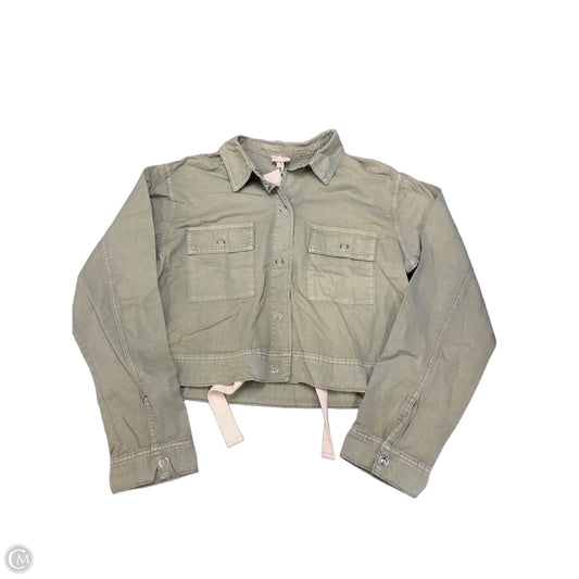 Jacket Shirt By Hem & Thread In Green, Size: L