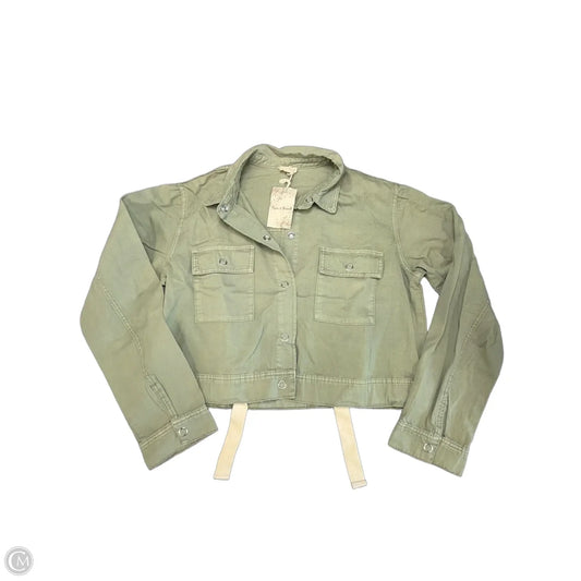 Jacket Shirt By Hem & Thread In Green, Size: L