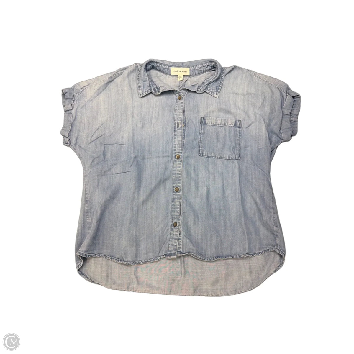 Top Short Sleeve By Cloth & Stone In Blue, Size: L