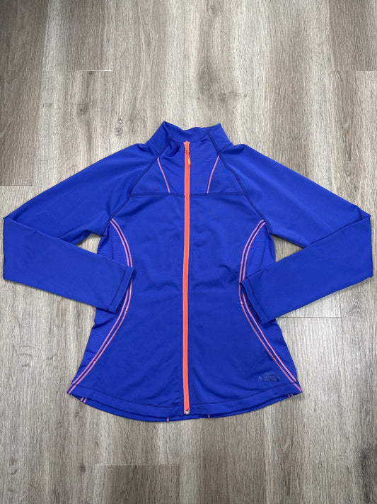 Athletic Top Long Sleeve Collar By The North Face In Blue, Size: L