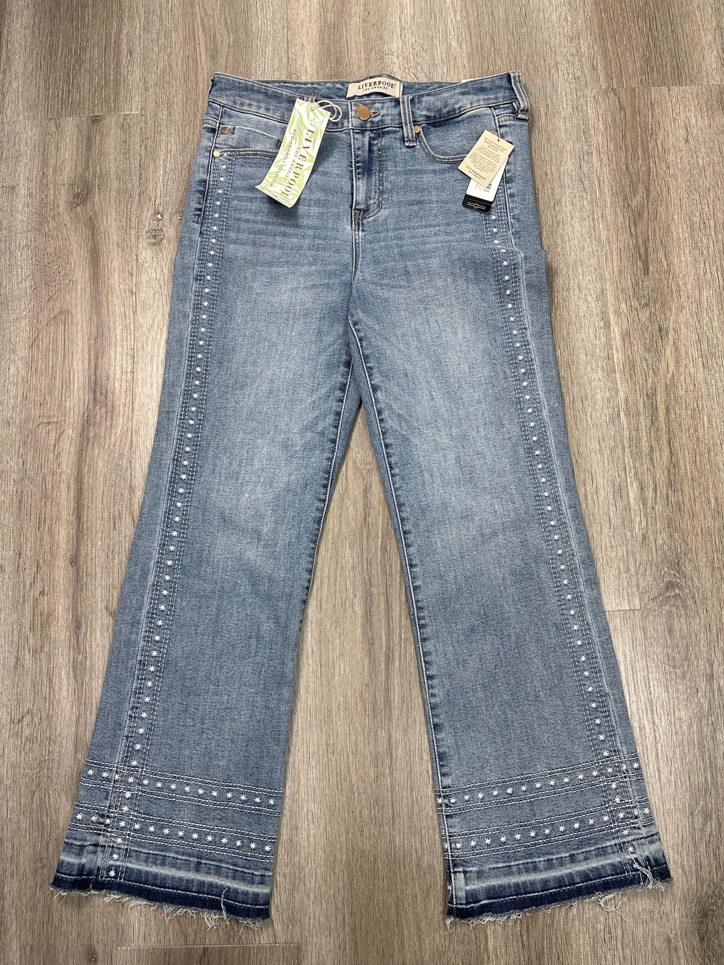 Jeans Flared By Liverpool In Blue Denim, Size: 6