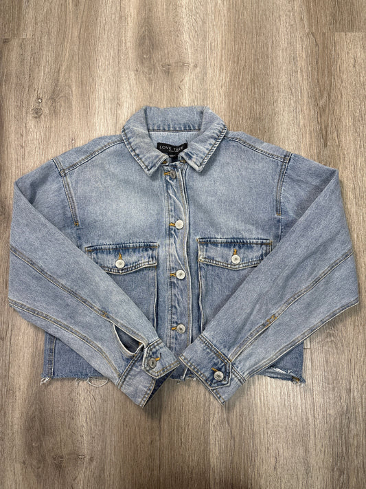 Jacket Denim By Love Tree In Blue Denim, Size: S