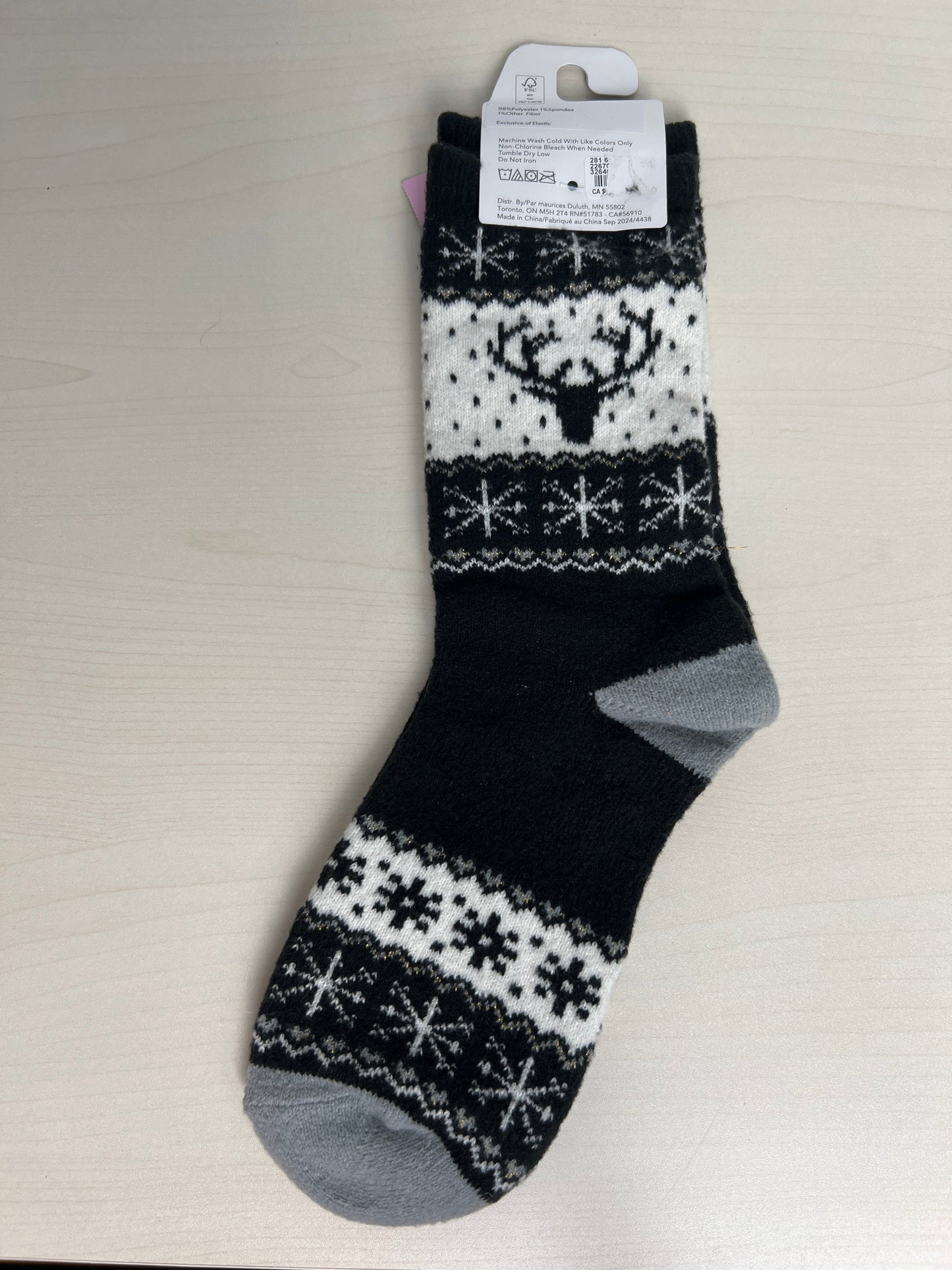 Socks By Maurices In Black & Cream, Size: Osfm