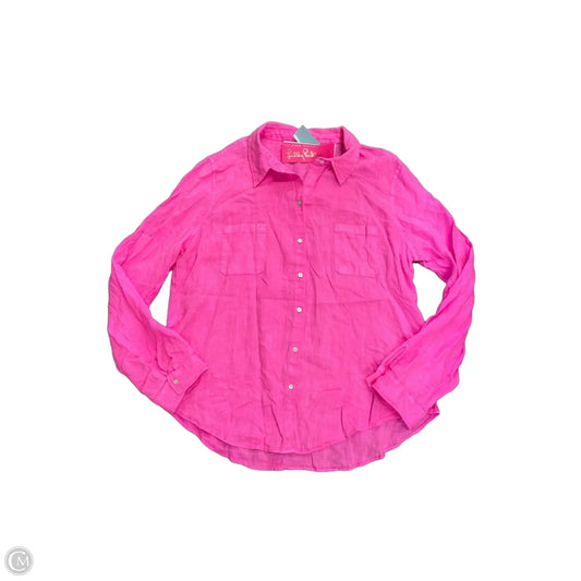 Top Long Sleeve Designer By Lilly Pulitzer In Pink, Size: Xl