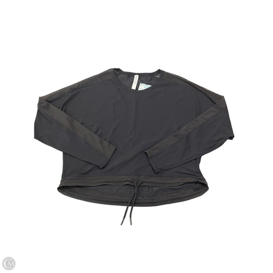 Athletic Top Long Sleeve Collar By Lululemon In Black, Size: M