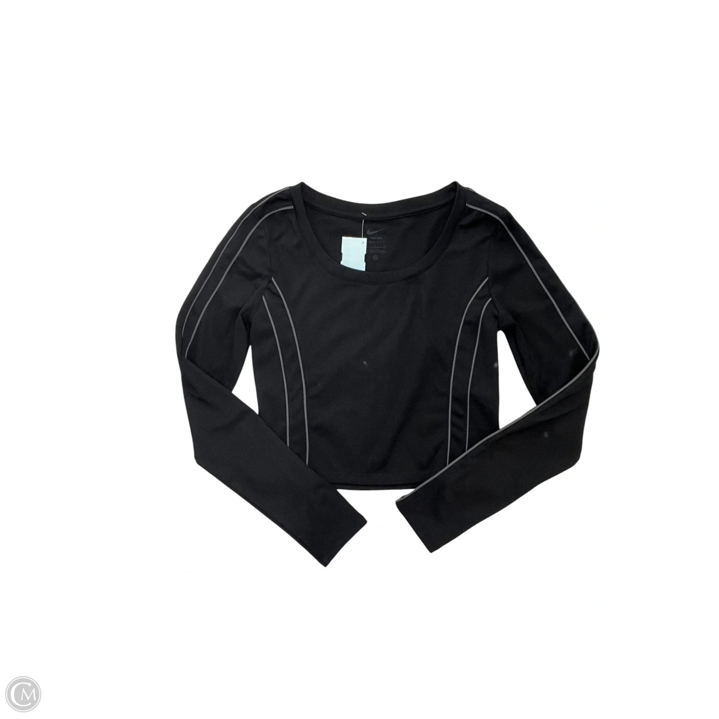 Athletic Top Long Sleeve Collar By Nike Apparel In Black, Size: S