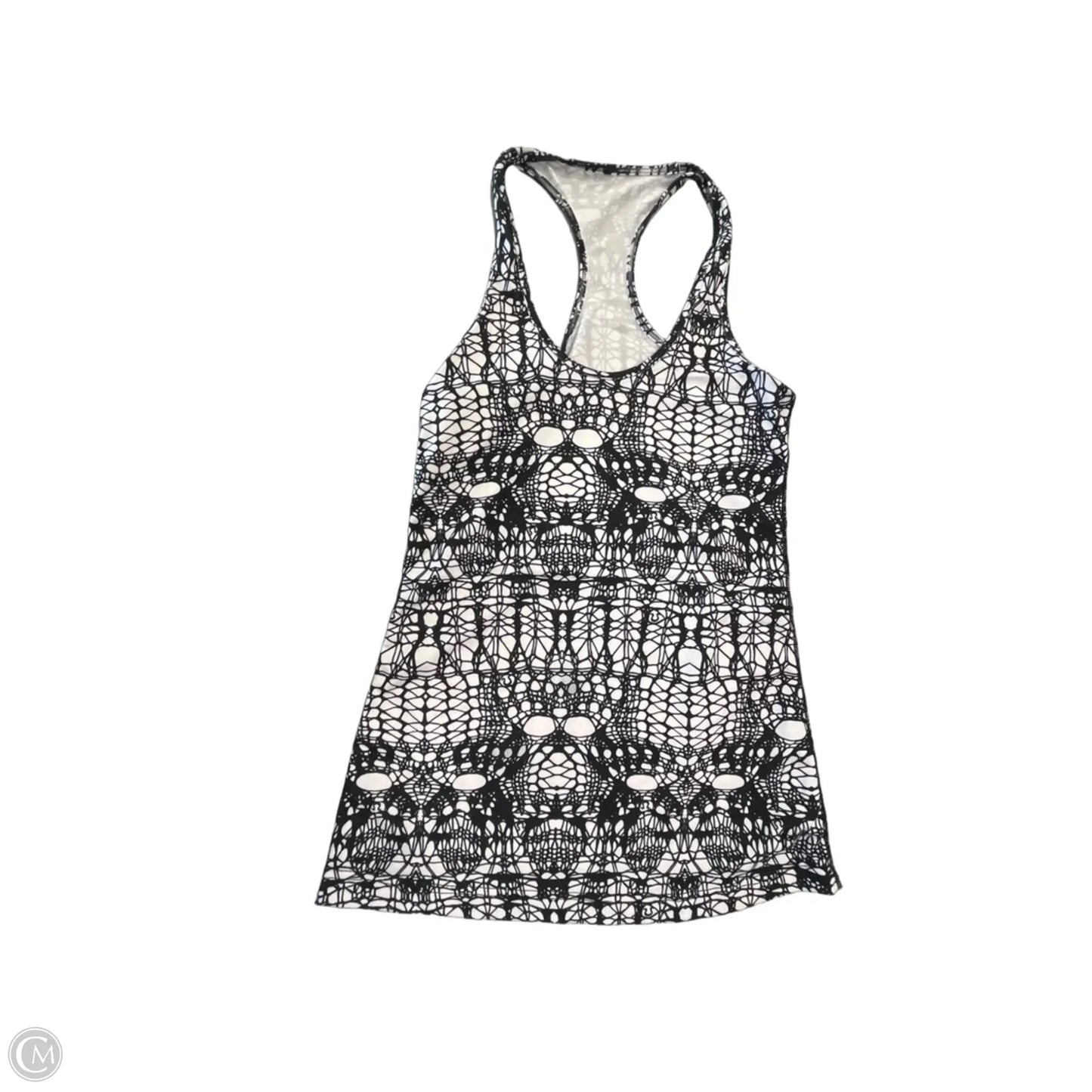 Athletic Tank Top By Lululemon In Black & White, Size: L