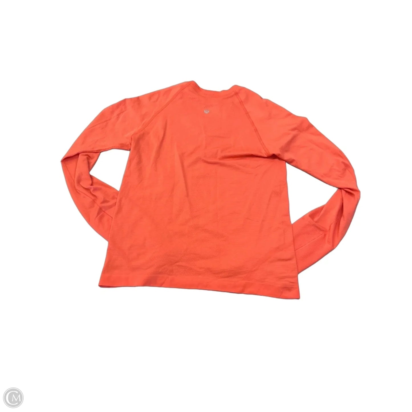 Athletic Top Long Sleeve Collar By Lululemon In Orange, Size: S