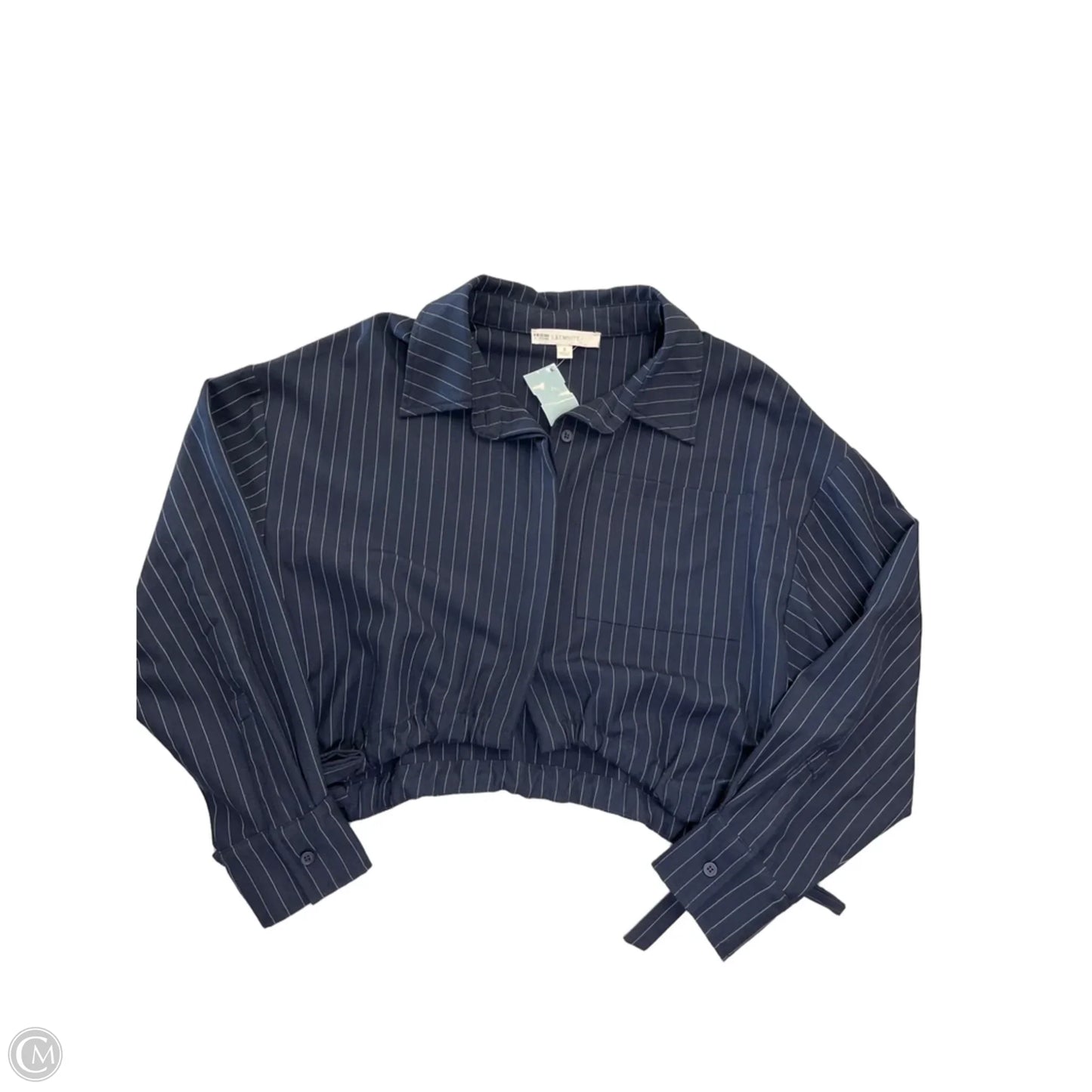 Top Long Sleeve By Flat White In Striped Pattern, Size: S