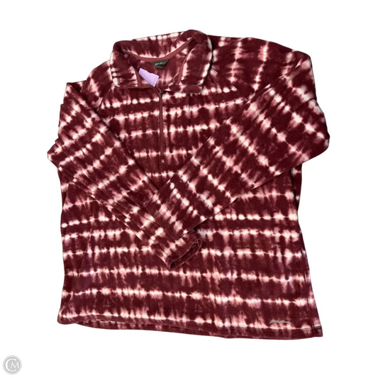 Athletic Top Long Sleeve Collar By Eddie Bauer In Tie Dye Print, Size: 2x