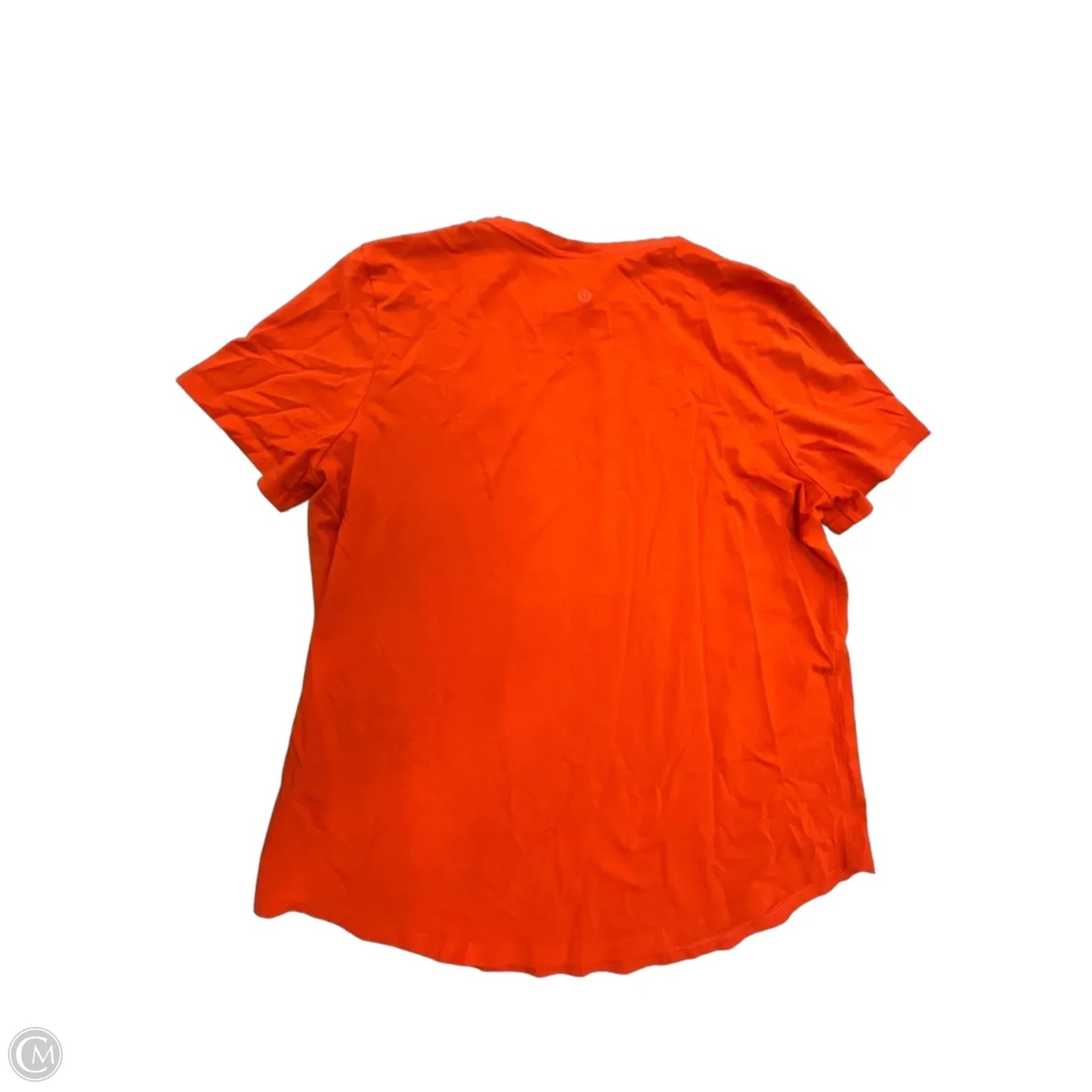 Athletic Top Short Sleeve By Lululemon In Orange, Size: L