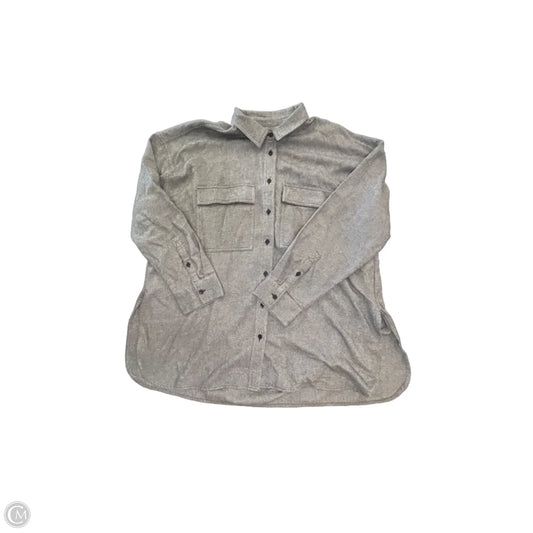 Jacket Shirt By Madewell In Grey, Size: L
