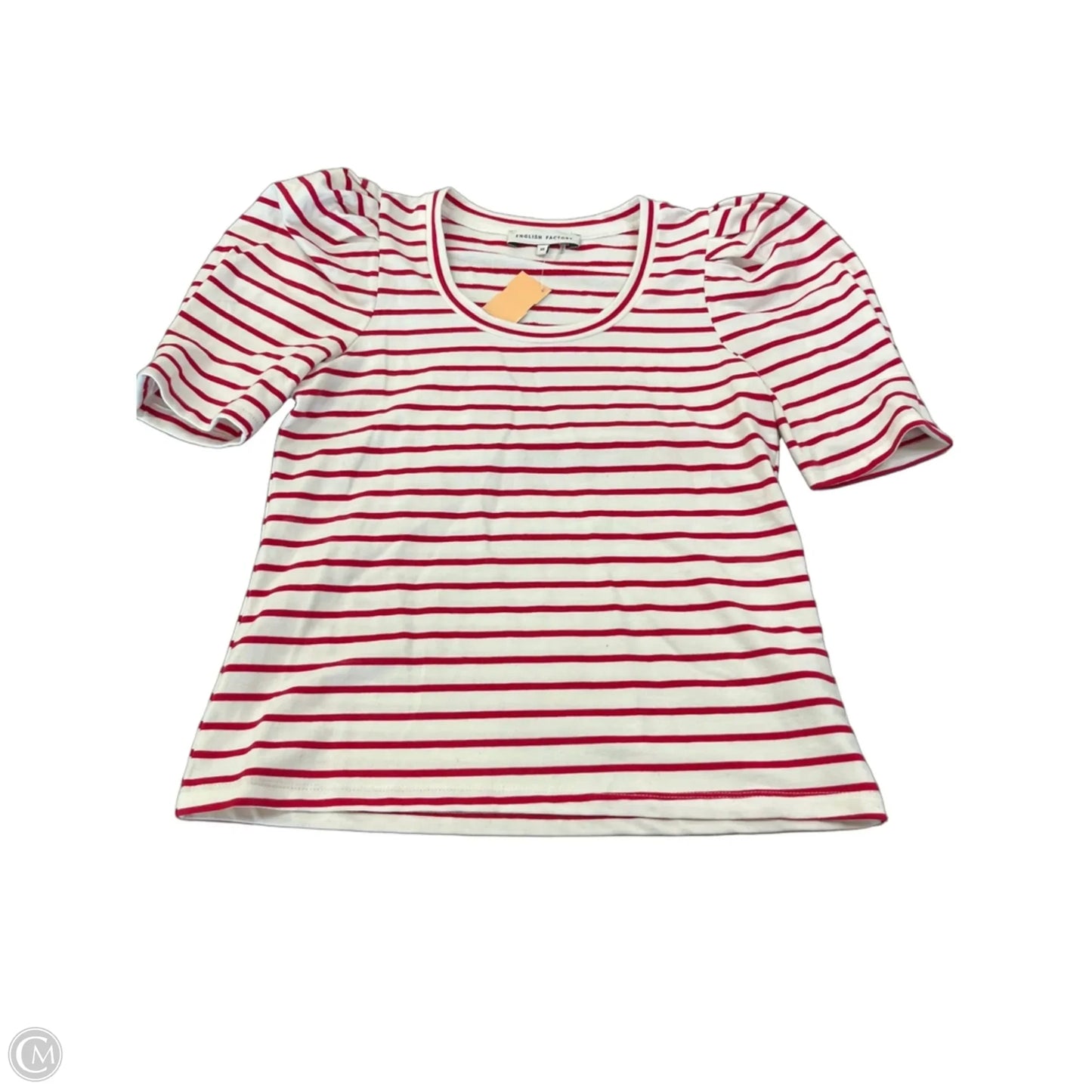 Top Short Sleeve By English Factory In Striped Pattern, Size: Xs
