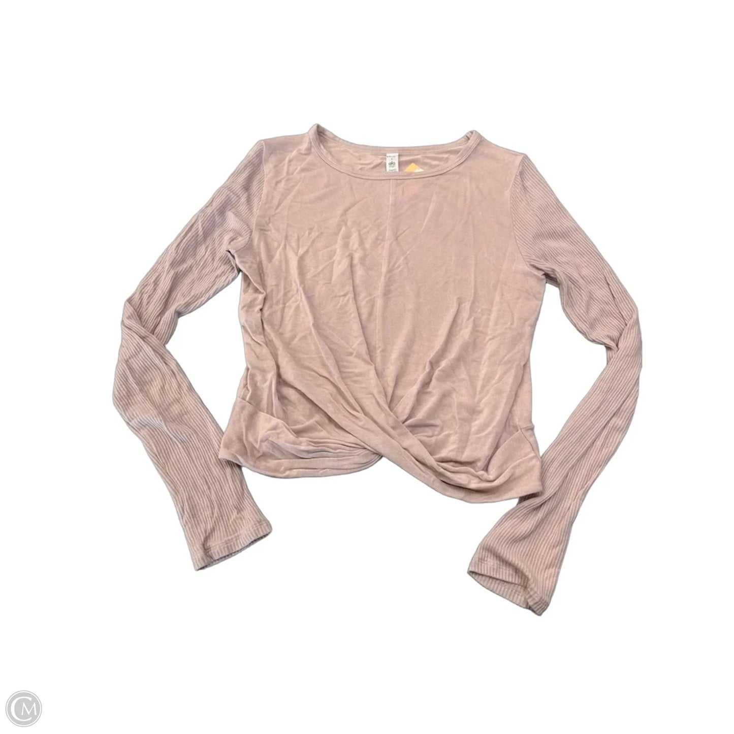 Athletic Top Long Sleeve Collar By Alo In Pink, Size: L