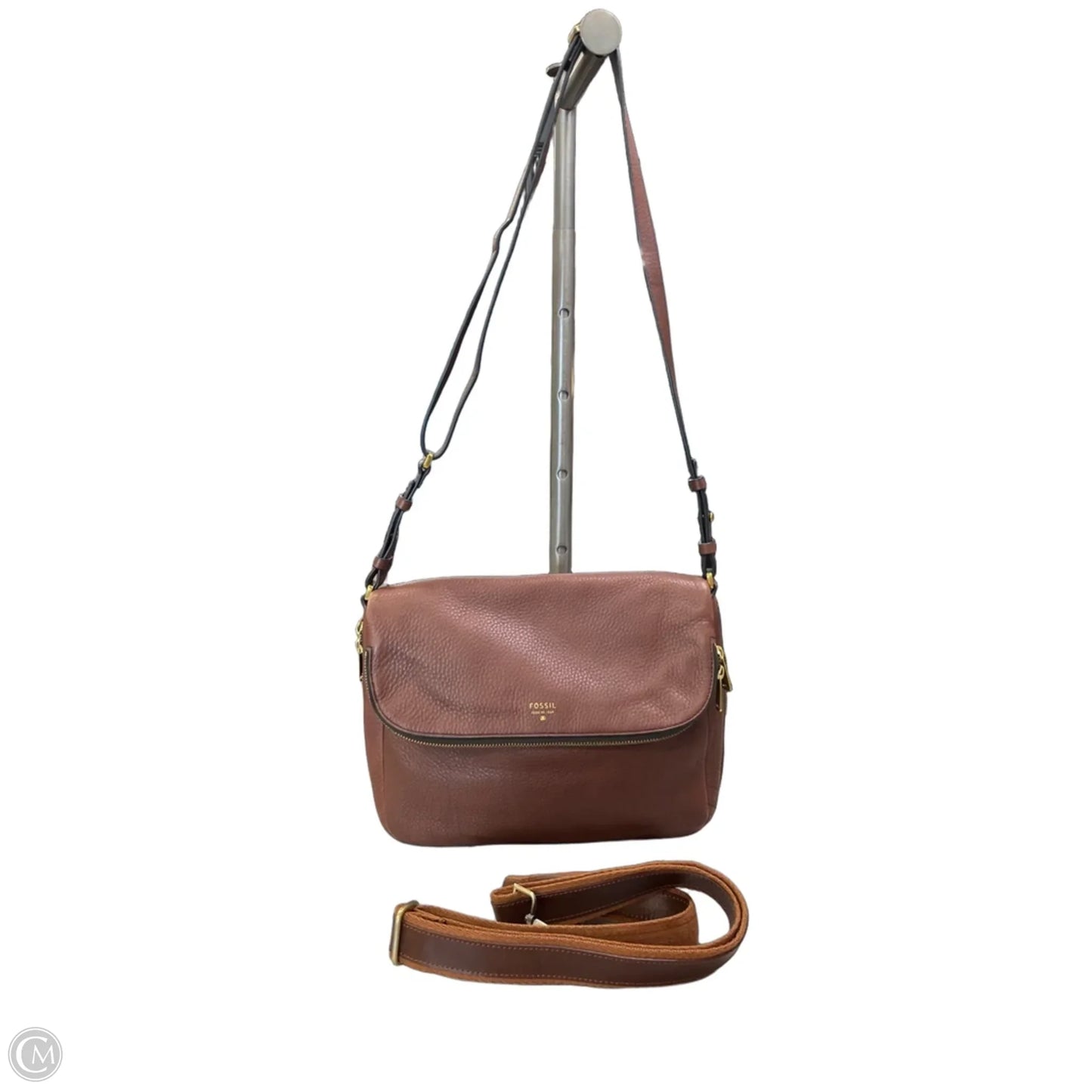 Crossbody Leather By Fossil, Size: Medium